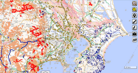 重ねるハザードマップ